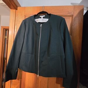 Hugo Boss -Boss Lined Chic Elmerald Green Zip-Up Blazer, NWT